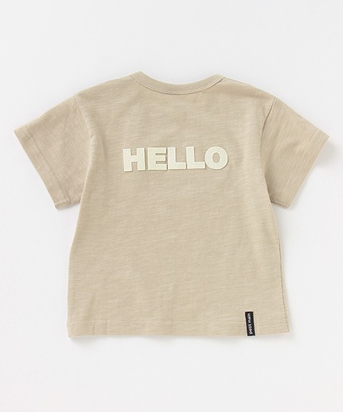 petit main（プティマイン）の「かぎ編みモチーフつきTシャツ（Tシャツ/カットソー・キッズ・ホワイト/カーキ/ブルー・80ｃｍ/90cm/110cm/100cm/120cm/130cm）」の8枚目の写真