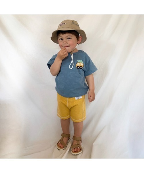 petit main（プティマイン）の「かぎ編みモチーフつきTシャツ（Tシャツ/カットソー・キッズ・ホワイト/カーキ/ブルー・80ｃｍ/90cm/110cm/100cm/120cm/130cm）」の20枚目の写真