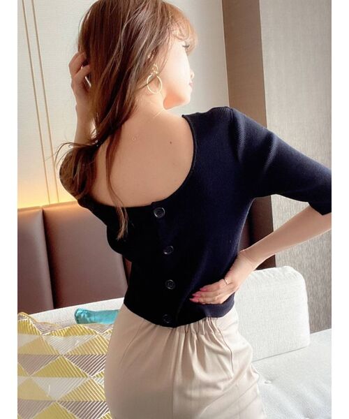 RESEXXY（リゼクシー）の「2WAYリブニットトップス【セット着用可能】（ニット/セーター・レディース・ブラック/グリーン/モカ・FREE）」の2枚目の写真