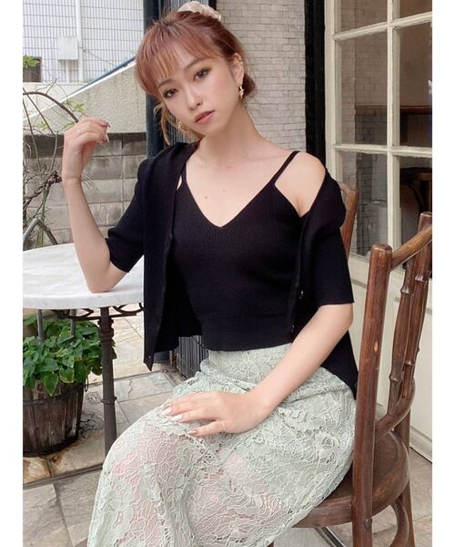 RESEXXY（リゼクシー）の「2WAYリブニットトップス【セット着用可能】（ニット/セーター・レディース・ブラック/グリーン/モカ・FREE）」の20枚目の写真