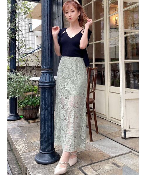 RESEXXY（リゼクシー）の「2WAYリブニットトップス【セット着用可能】（ニット/セーター・レディース・ブラック/グリーン/モカ・FREE）」の13枚目の写真