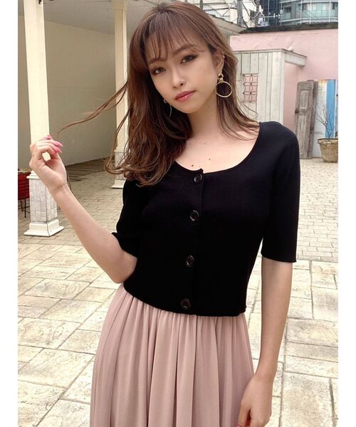 RESEXXY（リゼクシー）の「2WAYリブニットトップス【セット着用可能】（ニット/セーター・レディース・ブラック/グリーン/モカ・FREE）」の14枚目の写真