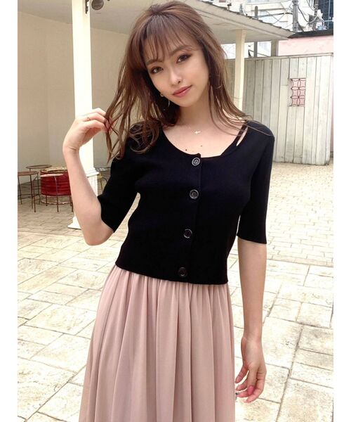 RESEXXY（リゼクシー）の「2WAYリブニットトップス【セット着用可能】（ニット/セーター・レディース・ブラック/グリーン/モカ・FREE）」の6枚目の写真