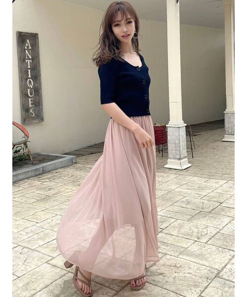 RESEXXY（リゼクシー）の「2WAYリブニットトップス【セット着用可能】（ニット/セーター・レディース・ブラック/グリーン/モカ・FREE）」の10枚目の写真