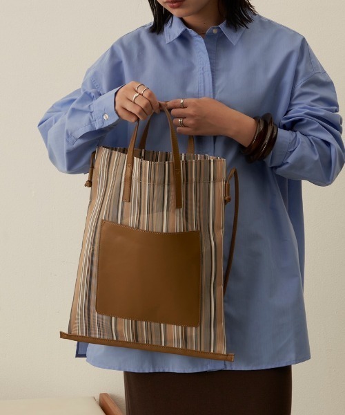 Aunt Marie's（アントマリーズ）の「シアーストライプパイピングトート / ショルダーバッグ（トートバッグ・レディース・ブラック/ブラウン/その他・FREE）」の15枚目の写真