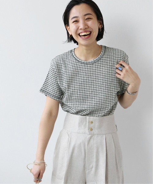 JOURNAL STANDARD relume（ジャーナルスタンダード　レリューム）の「クレープカールマイヤークルーネックTシャツ◆（Tシャツ/カットソー・レディース・ブルー/ブラウン/グリーン・FREE）」の2枚目の写真