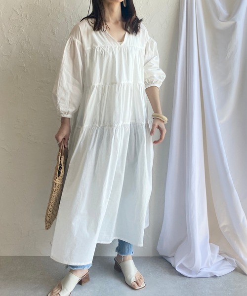セール ３段ティアードロングワンピース ワンピース She S Closet シーズクローゼット のファッション通販 Zozotown