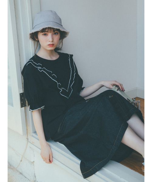 ehka sopo(エヘカソポ)の「【橋下美好×ehka sopo】フロントボタンスカート(スカート・レディース・ブラック/ベージュ/ブルー/グリーン・フリ-)」の18枚目の写真