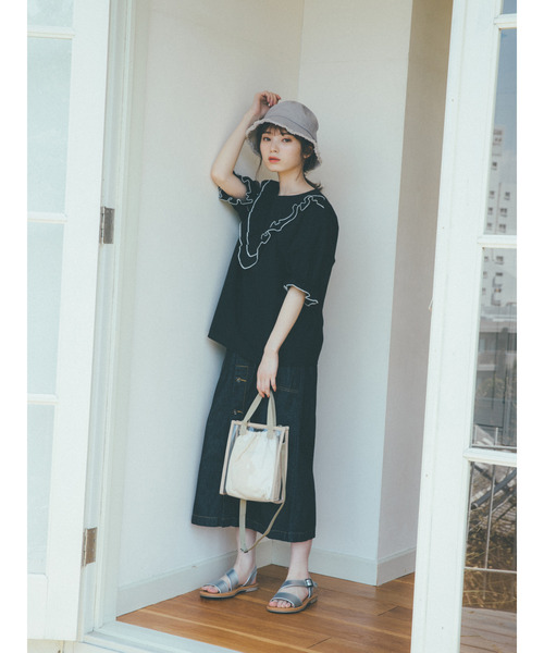 ehka sopo(エヘカソポ)の「【橋下美好×ehka sopo】フロントボタンスカート(スカート・レディース・ブラック/ベージュ/ブルー/グリーン・フリ-)」の20枚目の写真