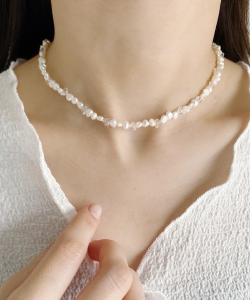 iso(イソ)の「MIXパールネックレス(ネックレス・レディース・ゴールド・FREE)」の2枚目の写真