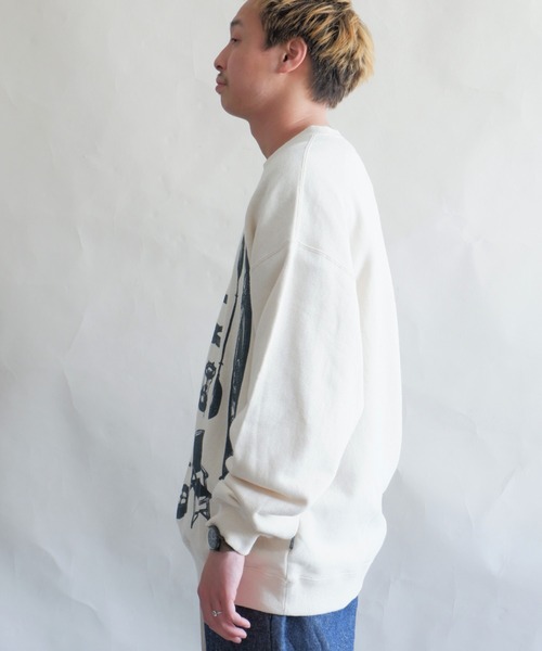 MANASTASH(マナスタッシュ)の「MANASTASH/マナスタッシュ CAMPER'S SWEAT SHIRTS キャンパーズスウェットシャツ 7113105(スウェット・メンズ・ナチュラル/オレンジ系1・MEDIUM/LARGE)」の3枚目の写真