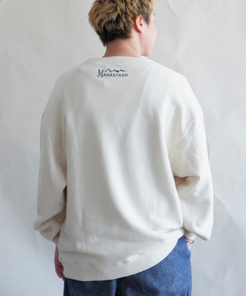 MANASTASH(マナスタッシュ)の「MANASTASH/マナスタッシュ CAMPER'S SWEAT SHIRTS キャンパーズスウェットシャツ 7113105(スウェット・メンズ・ナチュラル/オレンジ系1・MEDIUM/LARGE)」の4枚目の写真