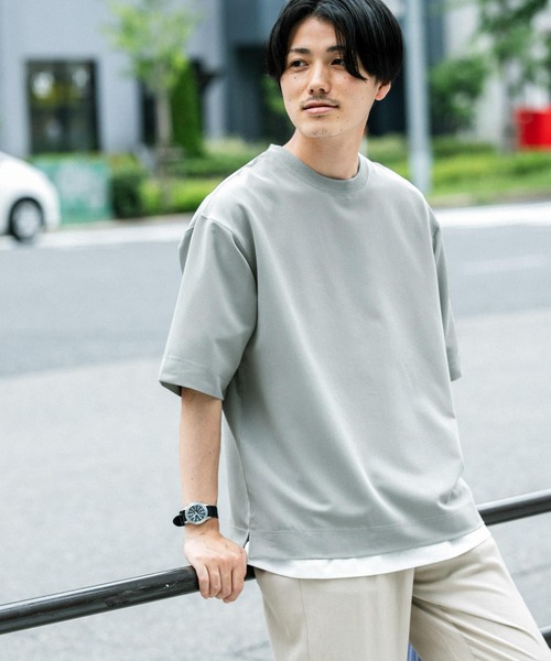 ITEMS URBANRESEARCH（アイテムズ アーバンリサーチ）の「TRストレッチ半袖Tシャツ（Tシャツ/カットソー・メンズ・パープル/ブラック/グレー/ブルー/カーキ・LARGE/MEDIUM）」の5枚目の写真