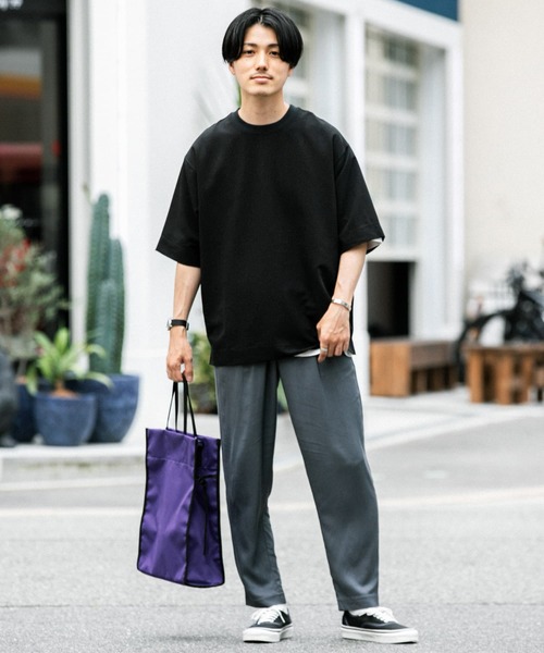 ITEMS URBANRESEARCH（アイテムズ アーバンリサーチ）の「TRストレッチ半袖Tシャツ（Tシャツ/カットソー・メンズ・パープル/ブラック/グレー/ブルー/カーキ・LARGE/MEDIUM）」の2枚目の写真