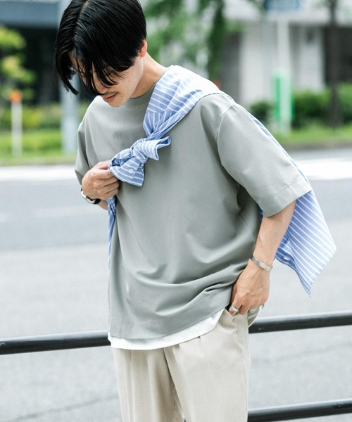 ITEMS URBANRESEARCH（アイテムズ アーバンリサーチ）の「TRストレッチ半袖Tシャツ（Tシャツ/カットソー・メンズ・パープル/ブラック/グレー/ブルー/カーキ・LARGE/MEDIUM）」の13枚目の写真