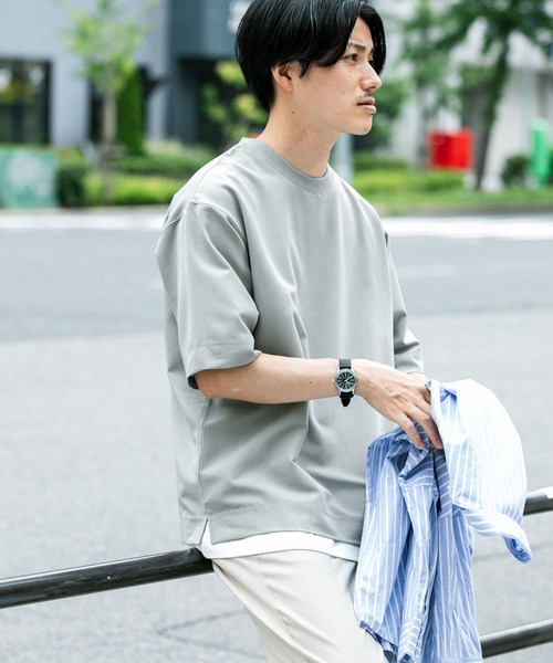 ITEMS URBANRESEARCH（アイテムズ アーバンリサーチ）の「TRストレッチ半袖Tシャツ（Tシャツ/カットソー・メンズ・パープル/ブラック/グレー/ブルー/カーキ・LARGE/MEDIUM）」の9枚目の写真