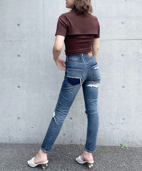 SPIRALGIRL（スパイラルガール）の「バストオープンリブトップス（Tシャツ/カットソー・レディース・ブラック/ベージュ/ブラウン・FREE）」の12枚目の写真