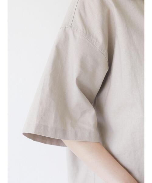 Sugar spoon（シュガースプーン）の「・SUGAR SPOON リネン開襟シャツ＊（シャツ/ブラウス・レディース・ベージュ/サックスブルー/ネイビー/チャコールグレー・FREE）」の17枚目の写真