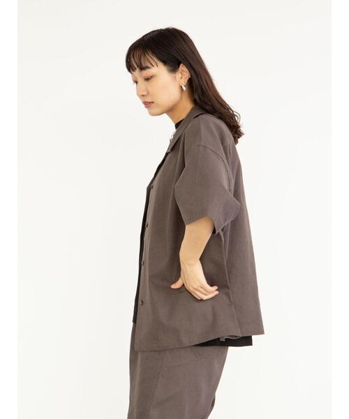 Sugar spoon（シュガースプーン）の「・SUGAR SPOON リネン開襟シャツ＊（シャツ/ブラウス・レディース・ベージュ/サックスブルー/ネイビー/チャコールグレー・FREE）」の21枚目の写真