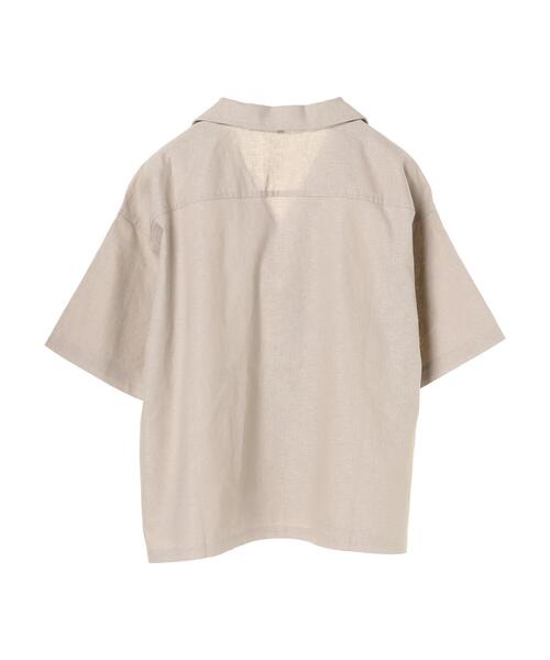 Sugar spoon（シュガースプーン）の「・SUGAR SPOON リネン開襟シャツ＊（シャツ/ブラウス・レディース・ベージュ/サックスブルー/ネイビー/チャコールグレー・FREE）」の22枚目の写真