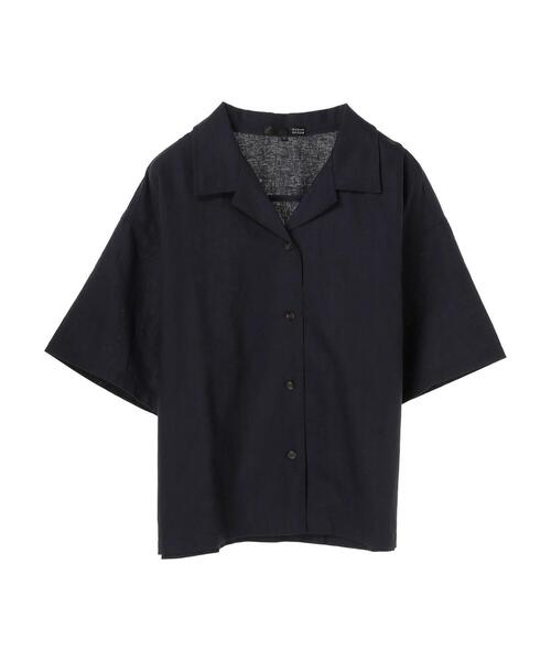 Sugar spoon（シュガースプーン）の「・SUGAR SPOON リネン開襟シャツ＊（シャツ/ブラウス・レディース・ベージュ/サックスブルー/ネイビー/チャコールグレー・FREE）」の3枚目の写真