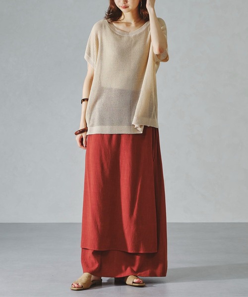 acro（アクロ）の「サマーニットベスト/AC1104（ベスト・レディース・ブラック/ブラウン/ベージュ・ﾌﾘ-）」の13枚目の写真