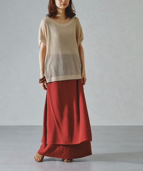 acro（アクロ）の「サマーニットベスト/AC1104（ベスト・レディース・ブラック/ブラウン/ベージュ・ﾌﾘ-）」の10枚目の写真