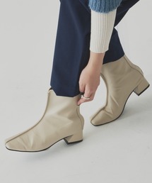 Aunt Marie's | スクエアトゥフェイクレザーショートブーツ(ブーツ)