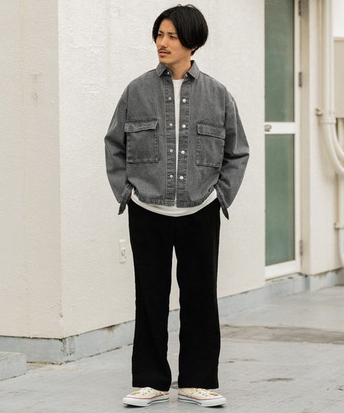 ITEMS URBANRESEARCH（アイテムズ アーバンリサーチ）の「ヘビーオンスデニム CPOジャケット（デニムジャケット・メンズ・ブラック/グレー/オフホワイト・MEDIUM/LARGE）」の14枚目の写真