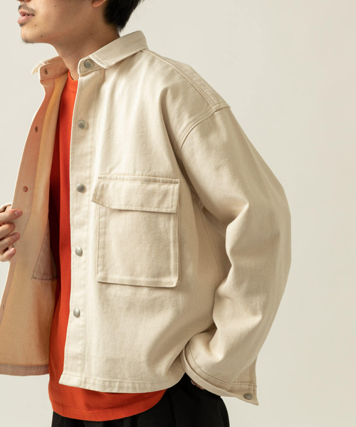 ITEMS URBANRESEARCH（アイテムズ アーバンリサーチ）の「ヘビーオンスデニム CPOジャケット（デニムジャケット・メンズ・ブラック/グレー/オフホワイト・MEDIUM/LARGE）」の13枚目の写真