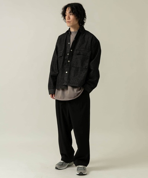 ITEMS URBANRESEARCH（アイテムズ アーバンリサーチ）の「ヘビーオンスデニム CPOジャケット（デニムジャケット・メンズ・ブラック/グレー/オフホワイト・MEDIUM/LARGE）」の18枚目の写真