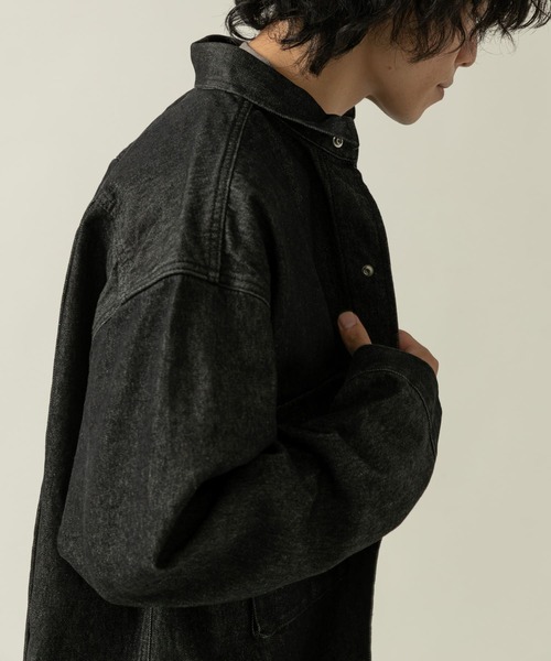 ITEMS URBANRESEARCH（アイテムズ アーバンリサーチ）の「ヘビーオンスデニム CPOジャケット（デニムジャケット・メンズ・ブラック/グレー/オフホワイト・MEDIUM/LARGE）」の5枚目の写真