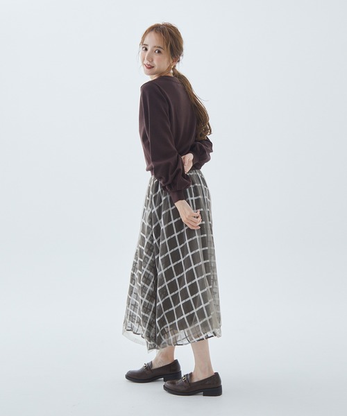 Fabulous Angela（ファビュラスアンジェラ）の「シアーチェックドッキングワンピース（ワンピース・レディース・グレー/ブラック/ブラウン・FREE）」の22枚目の写真