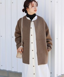 JOURNAL STANDARD | スーパー140ビーバーノーカラーショートコート(ノーカラーコート)