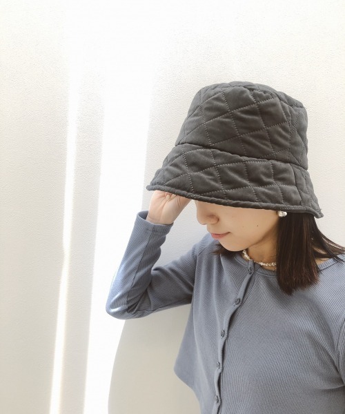 Me%（ミィパーセント）の「キルティングバケットハット（ハット・レディース・ホワイト/ブラック・FREE）」の8枚目の写真