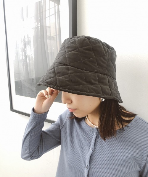 Me%（ミィパーセント）の「キルティングバケットハット（ハット・レディース・ホワイト/ブラック・FREE）」の9枚目の写真