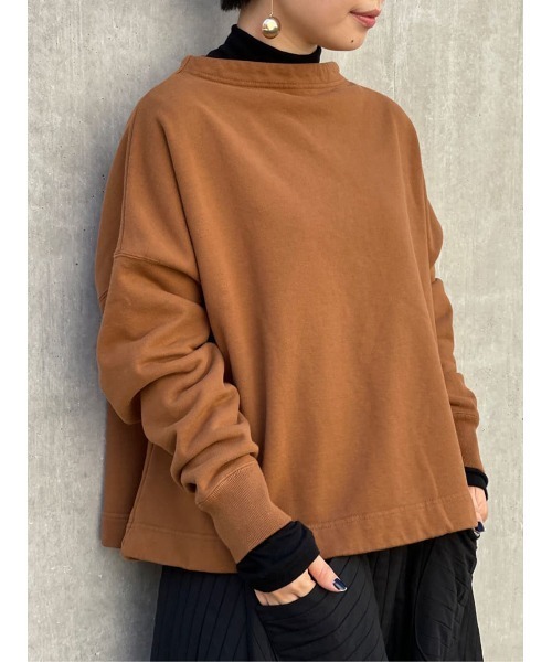 BEARDSLEY(ビアズリー)の「寒い時期しっかりしたアウターの時に洗えるから合わせて人気 製品染ヴィンテージ裏毛プルオーバー(Tシャツ/カットソー・レディース・アイボリー/キャメル/オレンジ・FREE)」の2枚目の写真