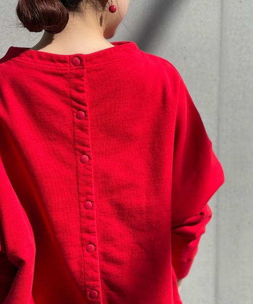 BEARDSLEY(ビアズリー)の「寒い時期しっかりしたアウターの時に洗えるから合わせて人気 製品染ヴィンテージ裏毛プルオーバー(Tシャツ/カットソー・レディース・アイボリー/キャメル/オレンジ・FREE)」の3枚目の写真