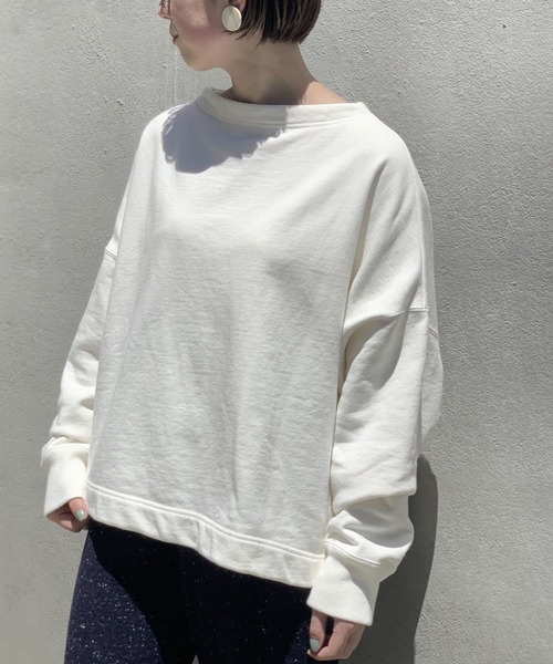 BEARDSLEY(ビアズリー)の「寒い時期しっかりしたアウターの時に洗えるから合わせて人気 製品染ヴィンテージ裏毛プルオーバー(Tシャツ/カットソー・レディース・アイボリー/キャメル/オレンジ・FREE)」の13枚目の写真