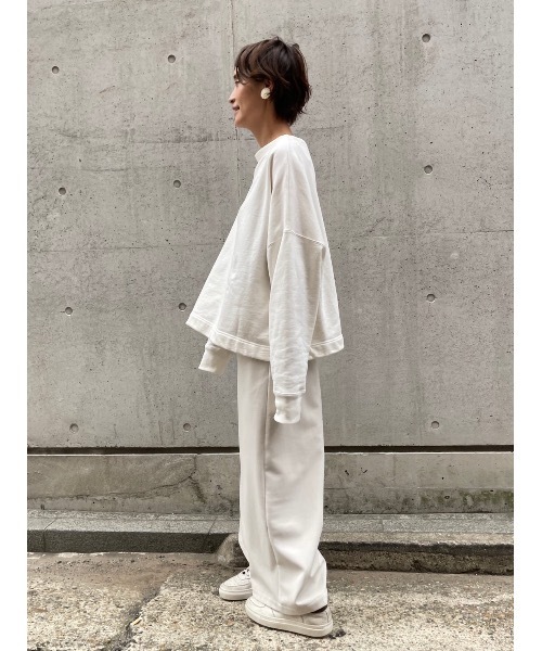 BEARDSLEY(ビアズリー)の「寒い時期しっかりしたアウターの時に洗えるから合わせて人気 製品染ヴィンテージ裏毛プルオーバー(Tシャツ/カットソー・レディース・アイボリー/キャメル/オレンジ・FREE)」の19枚目の写真