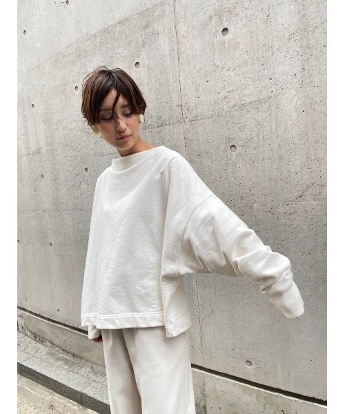 BEARDSLEY(ビアズリー)の「寒い時期しっかりしたアウターの時に洗えるから合わせて人気 製品染ヴィンテージ裏毛プルオーバー(Tシャツ/カットソー・レディース・アイボリー/キャメル/オレンジ・FREE)」の21枚目の写真