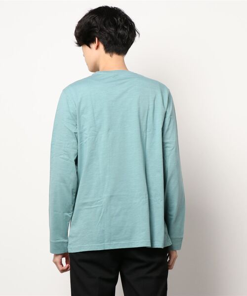 L.L.Bean（エルエルビーン）の「ジャパン・フィット　レイクウォッシュ・オーガニック・コットン・グラフィック・ティ、長袖 ジャパン・フィット（Tシャツ/カットソー・メンズ・インディゴブルー/エメラルド/ネイビー/ホワイト/ダークネイビー/ネイビー系1/ホワイト系1/ホワイト系/ブルー系/グリーン系/ネイビー系2/ホワイト系2/グリーン系2・LARGE/MEDIUM/SMALL/X-LARGE/XX-LARGE）」の19枚目の写真