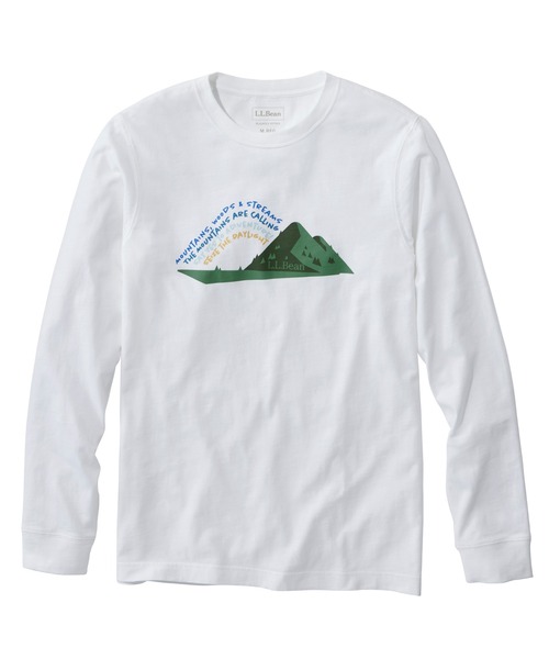 L.L.Bean（エルエルビーン）の「ジャパン・フィット　レイクウォッシュ・オーガニック・コットン・グラフィック・ティ、長袖 ジャパン・フィット（Tシャツ/カットソー・メンズ・インディゴブルー/エメラルド/ネイビー/ホワイト/ダークネイビー/ネイビー系1/ホワイト系1/ホワイト系/ブルー系/グリーン系/ネイビー系2/ホワイト系2/グリーン系2・LARGE/MEDIUM/SMALL/X-LARGE/XX-LARGE）」の3枚目の写真