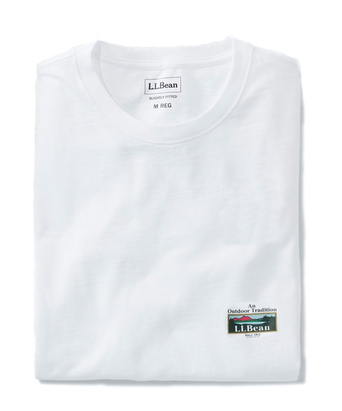 L.L.Bean（エルエルビーン）の「ジャパン・フィット　レイクウォッシュ・オーガニック・コットン・グラフィック・ティ、長袖 ジャパン・フィット（Tシャツ/カットソー・メンズ・インディゴブルー/エメラルド/ネイビー/ホワイト/ダークネイビー/ネイビー系1/ホワイト系1/ホワイト系/ブルー系/グリーン系/ネイビー系2/ホワイト系2/グリーン系2・LARGE/MEDIUM/SMALL/X-LARGE/XX-LARGE）」の21枚目の写真