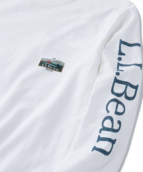 L.L.Bean（エルエルビーン）の「ジャパン・フィット　レイクウォッシュ・オーガニック・コットン・グラフィック・ティ、長袖 ジャパン・フィット（Tシャツ/カットソー・メンズ・インディゴブルー/エメラルド/ネイビー/ホワイト/ダークネイビー/ネイビー系1/ホワイト系1/ホワイト系/ブルー系/グリーン系/ネイビー系2/ホワイト系2/グリーン系2・LARGE/MEDIUM/SMALL/X-LARGE/XX-LARGE）」の22枚目の写真