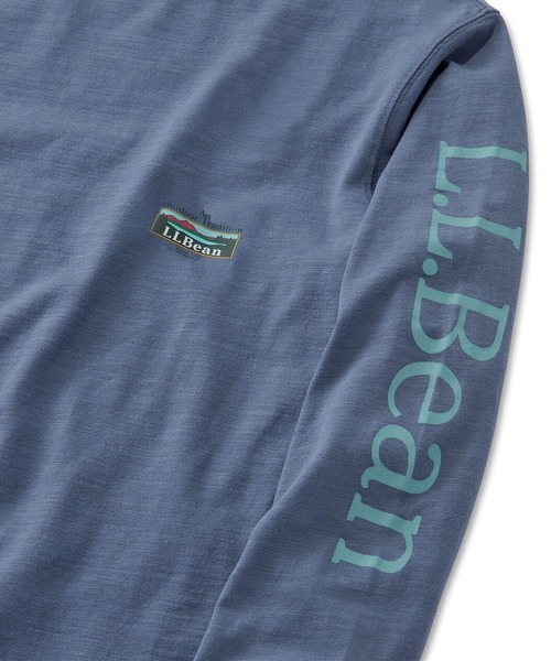 L.L.Bean（エルエルビーン）の「ジャパン・フィット　レイクウォッシュ・オーガニック・コットン・グラフィック・ティ、長袖 ジャパン・フィット（Tシャツ/カットソー・メンズ・インディゴブルー/エメラルド/ネイビー/ホワイト/ダークネイビー/ネイビー系1/ホワイト系1/ホワイト系/ブルー系/グリーン系/ネイビー系2/ホワイト系2/グリーン系2・LARGE/MEDIUM/SMALL/X-LARGE/XX-LARGE）」の16枚目の写真