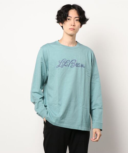 L.L.Bean（エルエルビーン）の「ジャパン・フィット　レイクウォッシュ・オーガニック・コットン・グラフィック・ティ、長袖 ジャパン・フィット（Tシャツ/カットソー・メンズ・インディゴブルー/エメラルド/ネイビー/ホワイト/ダークネイビー/ネイビー系1/ホワイト系1/ホワイト系/ブルー系/グリーン系/ネイビー系2/ホワイト系2/グリーン系2・LARGE/MEDIUM/SMALL/X-LARGE/XX-LARGE）」の14枚目の写真