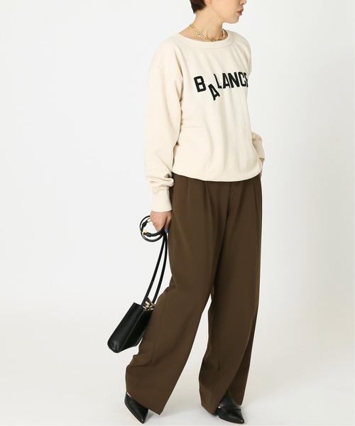 MIXTA（ミクスタ）の「《別注》【Mixta/ミクスタ】BALANCE CREW SWEATSHIRTS：スウェット◆（スウェット・レディース・ブラック/ナチュラル・SMALL）」の6枚目の写真