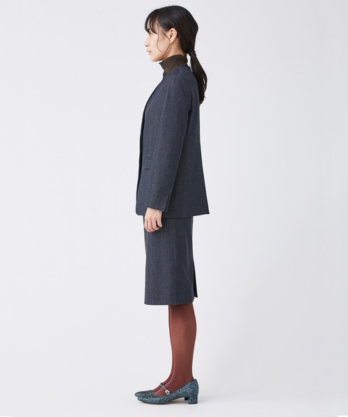 KASHIYAMA（カシヤマ）の「＜ウォッシャブル＞デニムライクストレッチスリムタイトスカート（スカート・レディース・ブラック/インディゴブルー・マルチサイズ）」の7枚目の写真