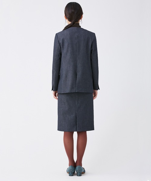 KASHIYAMA（カシヤマ）の「＜ウォッシャブル＞デニムライクストレッチスリムタイトスカート（スカート・レディース・ブラック/インディゴブルー・マルチサイズ）」の8枚目の写真